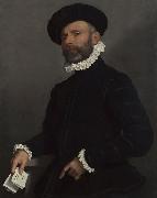 Giovanni Battista Moroni Portrait of a Man holding a Letter painting